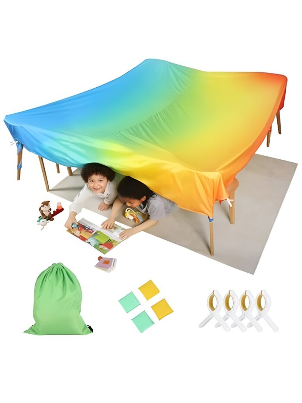Magic Fort Building Kit for Kids Indoor/Outdoor - Portable Playhouse Play Tent